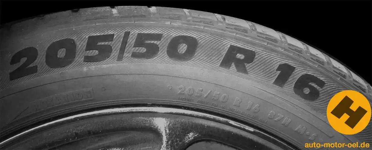 Geschwindigkeitsindex auf dem Reifen ablesen